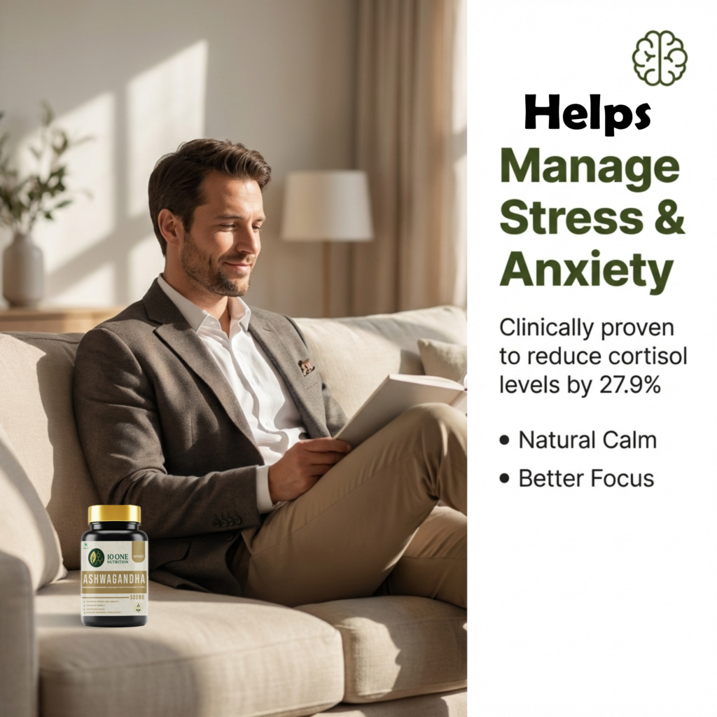 Ayurvedic Ashwagandha capsule for stress and energy support